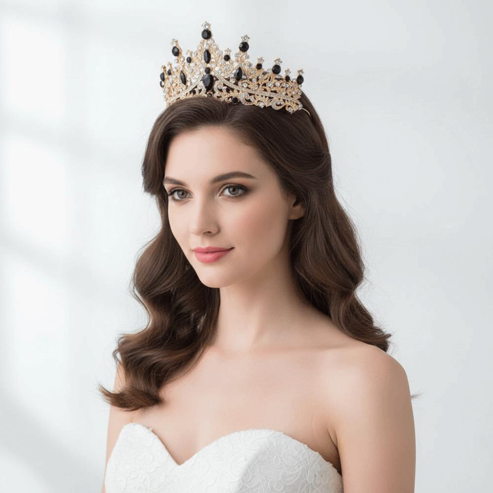 Sparkling Baroque Crystal Crown Elegant Dazzling Baroque Queen Tiaras Vintage Shiny Bridal Wedding Headwear Wedding Bride