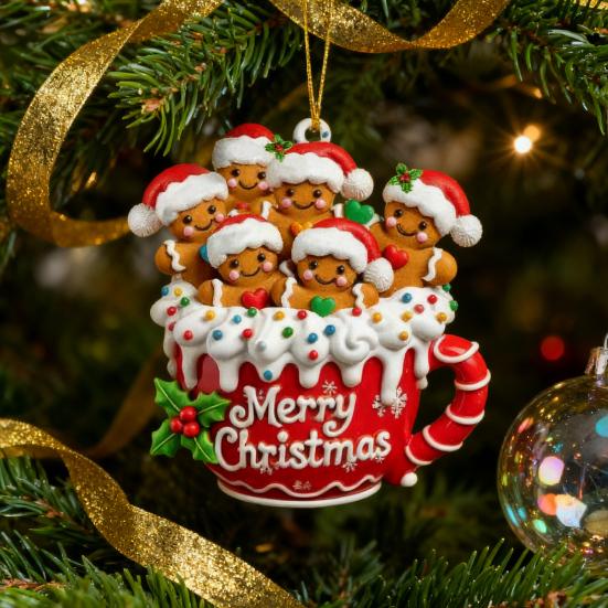 Gingerbread Man Christmas Ornament Resin Hanging Decor for Tree & Home Festive Cookie Figurine for Xmas Decorations