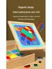 Double-Sided Wooden Magnetic Puzzle & Drawing Board: Tangram & Geometric Building Blocks for Kids' Education