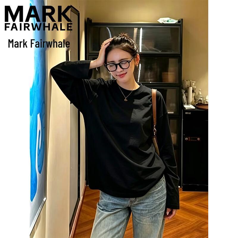 Mark Fairwhale Women's Solid Crew Neck Long Sleeve T-shirt
