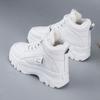 Ladies Casual Sports Shoes Winter Sports Shoes Women's Warm Shoes with Plush Fur Leather Lace-up Platform Heighters