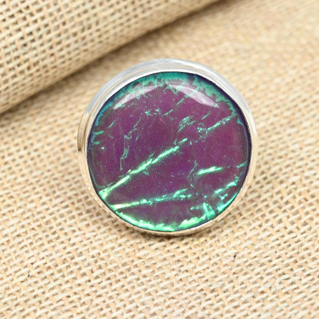 Purple Australian Triplet Opal Gemstone Solid 925 Sterling Silver Handmade Ring All Size