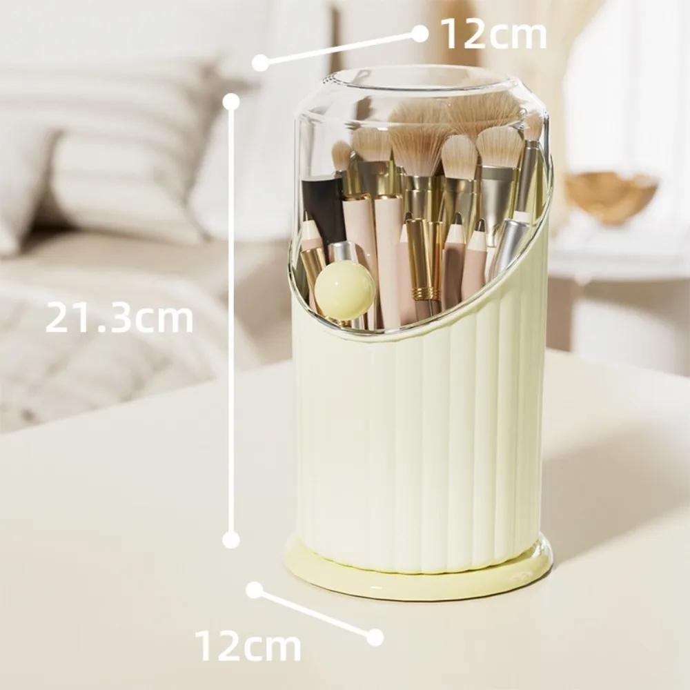 

Makeup Brush Holder Organizer with Clear Lid Dustproof Cosmetic Tools Organizer Desktop Multi-Section Comestic Brush Holder