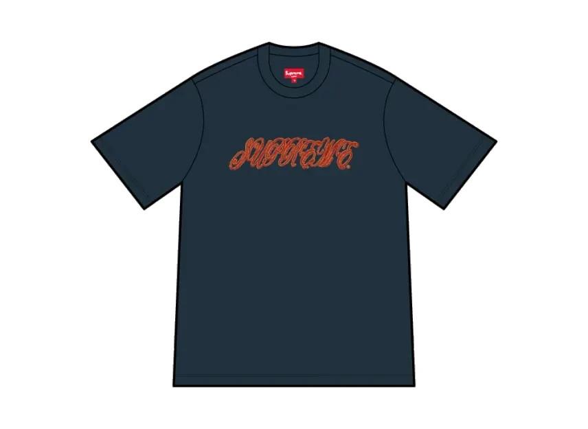 Футболка Supreme с объемным принтом S/S Темно-синий L