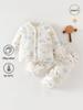 Premium Spring/Autumn Pure Cotton Baby Two-Piece Set: 120g Padded Warm Homewear Jacket