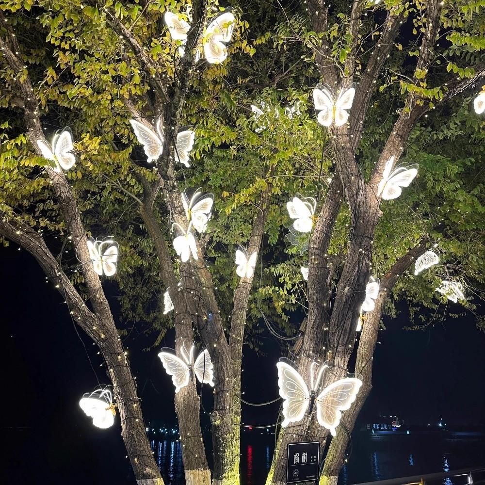 40/60cm LED Butterfly Light Static Waterproof LED Fluttering Butterfly LED Simulated Butterfly Decor Holiday Party Decor