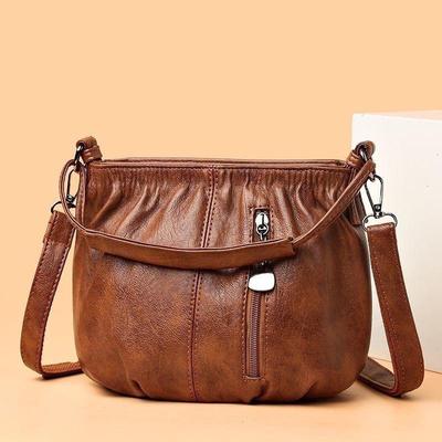 Genuine Leather Textured Women's Handbag - Small, Handheld, Crossbody, Free Shipping