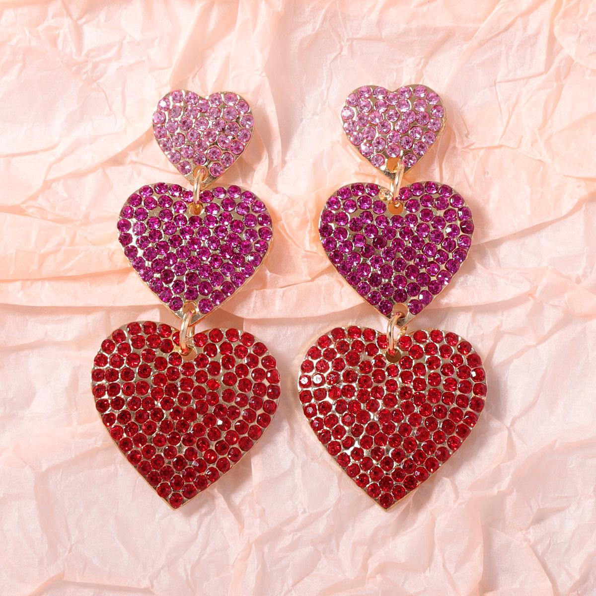 

Комплект из 2 серег на День святого Валентина, романтические парные украшения в форме сердца | Подарочные серьги-подвески с надписью «Любовь» для нее/него красный