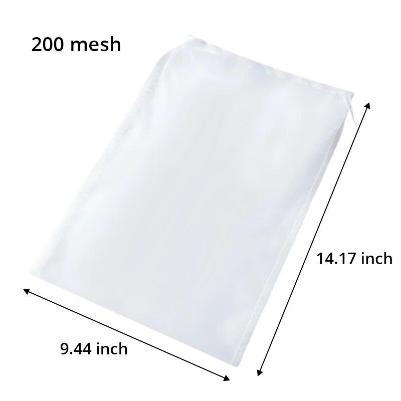 1ks 100/200 mesh nylonový filtrační sáček na mléko, potravinářské filtrační sítka, síťované kuchyňské sítka, sáčky na jogurt, čaj, pivo, kávu, olej