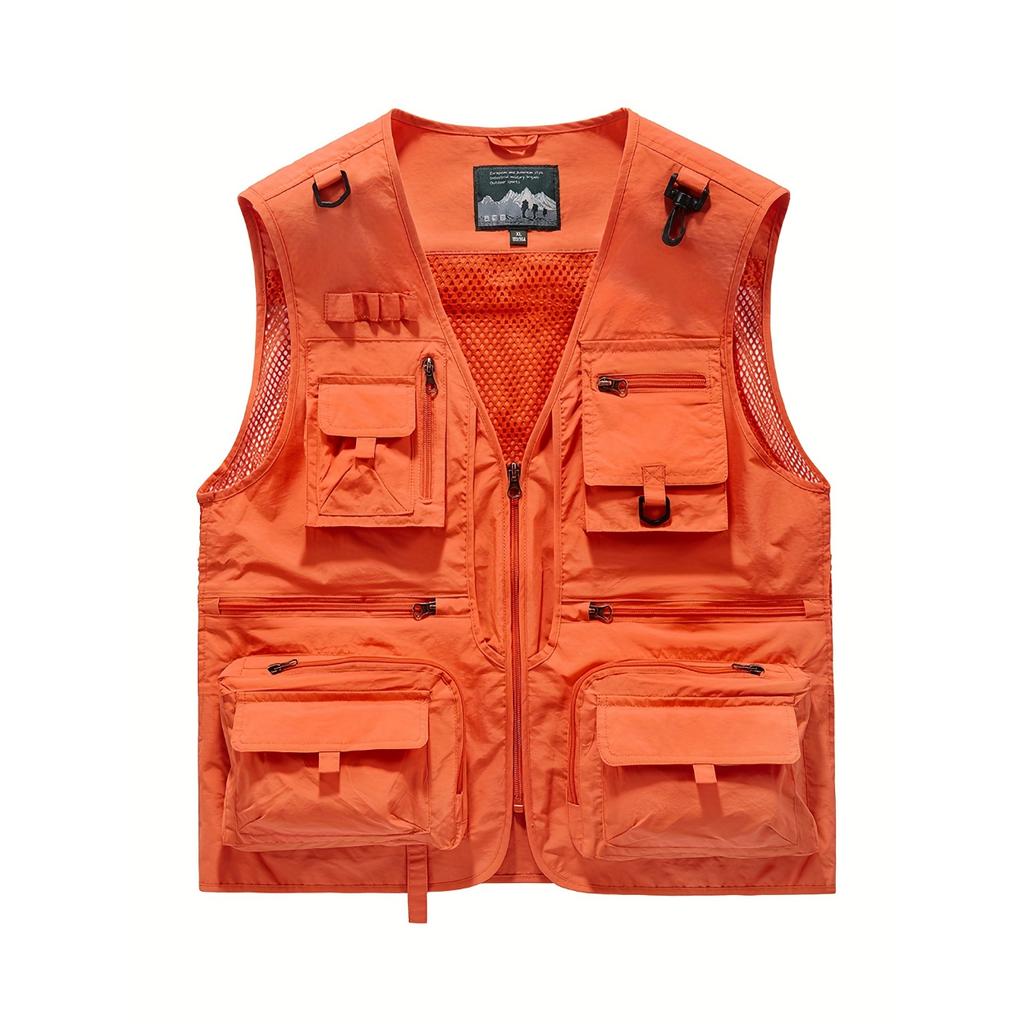 Men's Summer Casual Travels Vests with Multi Pockets, Comfy Breathable Tops for Fishing, Climbing