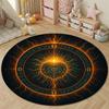 Boho Round Halloween Multicolor Carpet, Non-Slip Floor Mat for Nursery