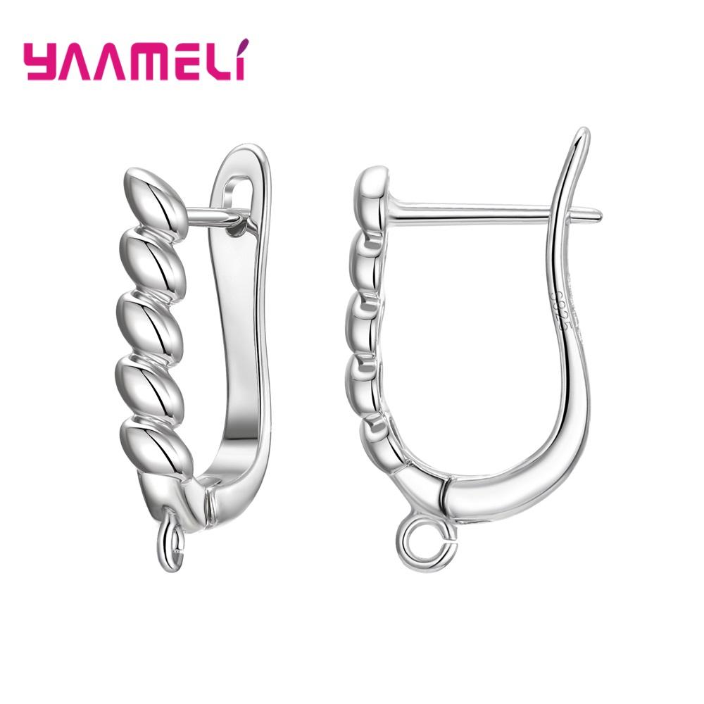 Echte 100% S925 Sterling Silber Schmuckkomponenten Ohrringe Hebelverschluss Ohrhaken Teile Zubehör Handgefertigte Materialien