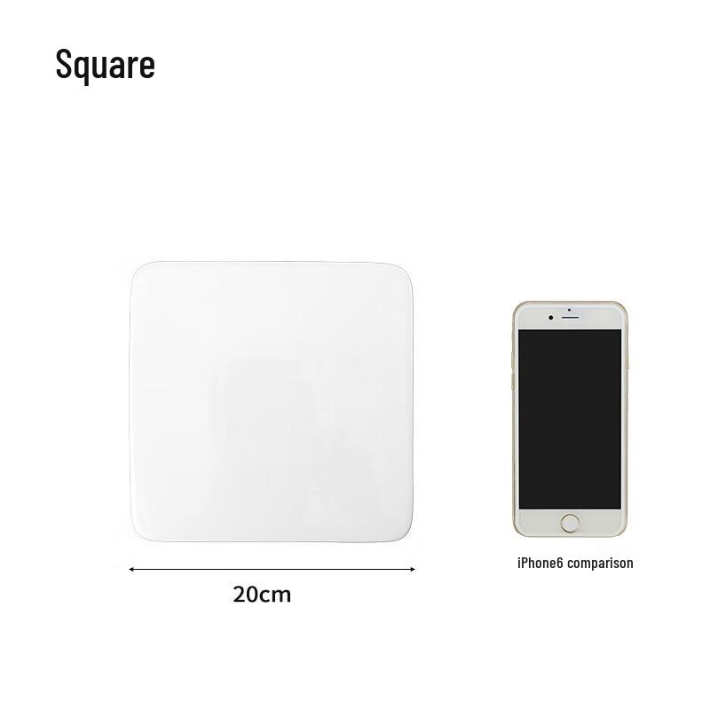 ZISIZ Nordic Pure White Ceramic Square Flat Dessert Plate