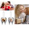 6 Set Sublimation Angel Wing Ornament Blanks Metal Love Heart Pendant Personalized Car Hanging Ornaments with Blank Photo for Home Window DIY Picture