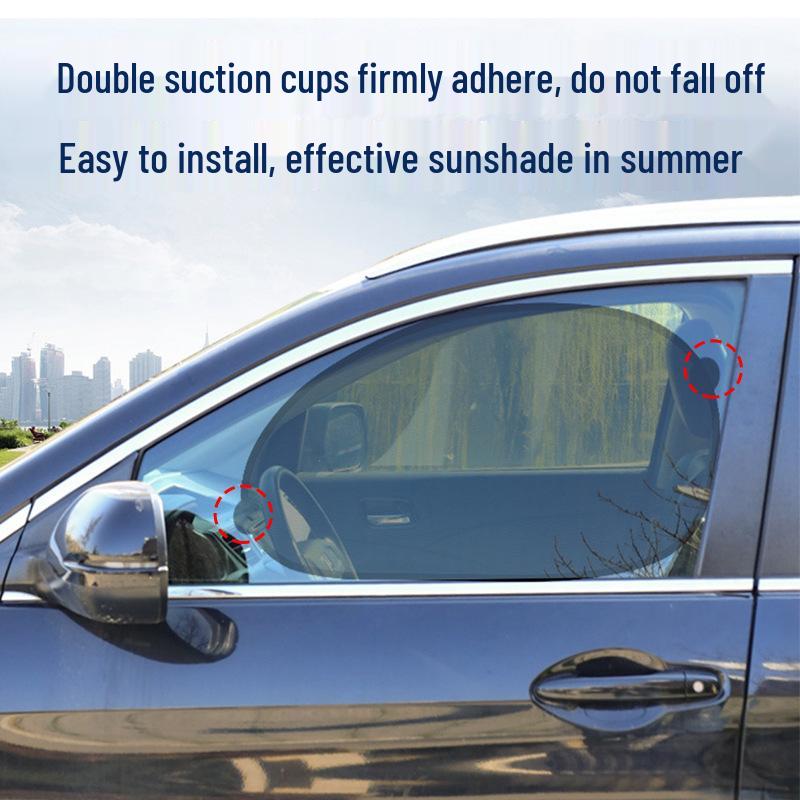 Car Window Suction Cup Blackout Curtain: Mosquito-Proof, Heat Insulating Mesh for Sunshade