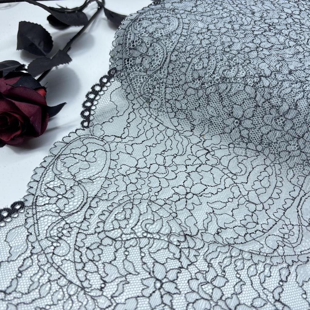 Spandex Fabric Lace, Two Tones DIY Sewing Elastic Lace for Lingerie, Bra, Underwear, Dress, Garment, Home Decor, Crafting