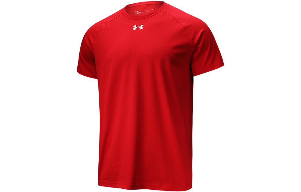 Under Armour T Shirts Men s Red Crew Neck Moderate Straight Fit 22500518-600 M