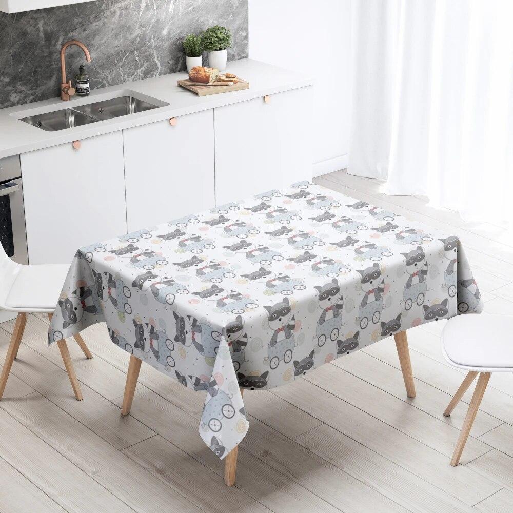 Cartoon Tablecloth Home Decor Stain Resistant Waterproof Table Decoration Rectangular Kitchen Fireplace Countertop