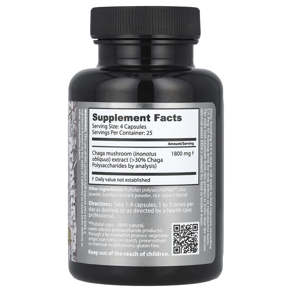 Wild Siberian Chaga™, 450Mg, 100 Capsules
