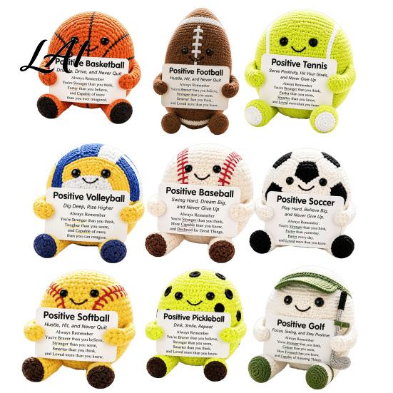 Cute Knitted Ornament for Athletes Positive Sports Ball Plush Emotional Support Doll