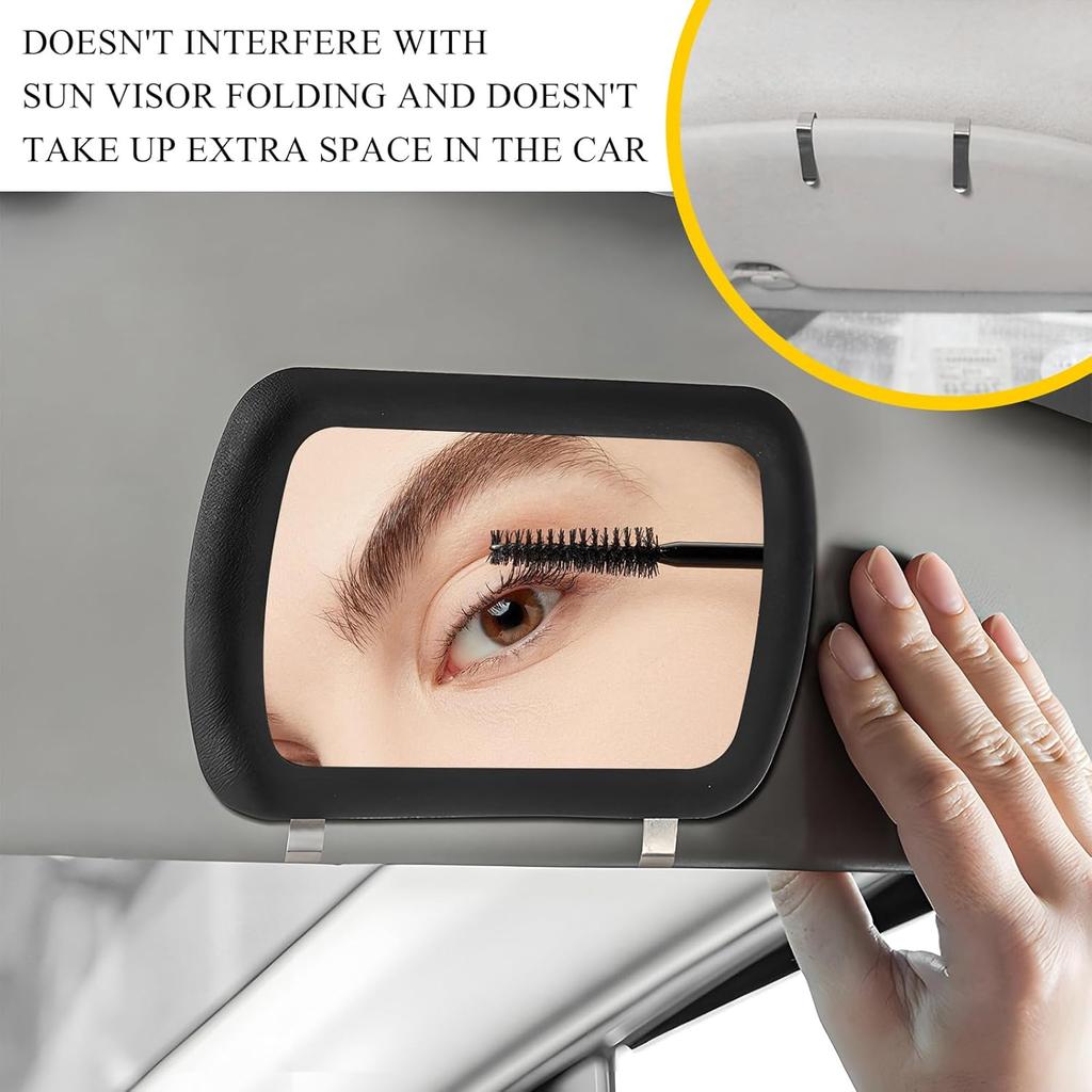 2 PCS Car Sun Visor Vanity Mirror, Clip-on Vehicle Makeup Mirrors for Women Girls, Portable Auto Sun-Shading Visors Cosmetic Mirror for Cars Truck