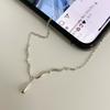 Korean INS Wind S925 Sterling Silver Water Drop Wave Necklace Feminine Minimalist Temperament Niche Design Collarbone Chain