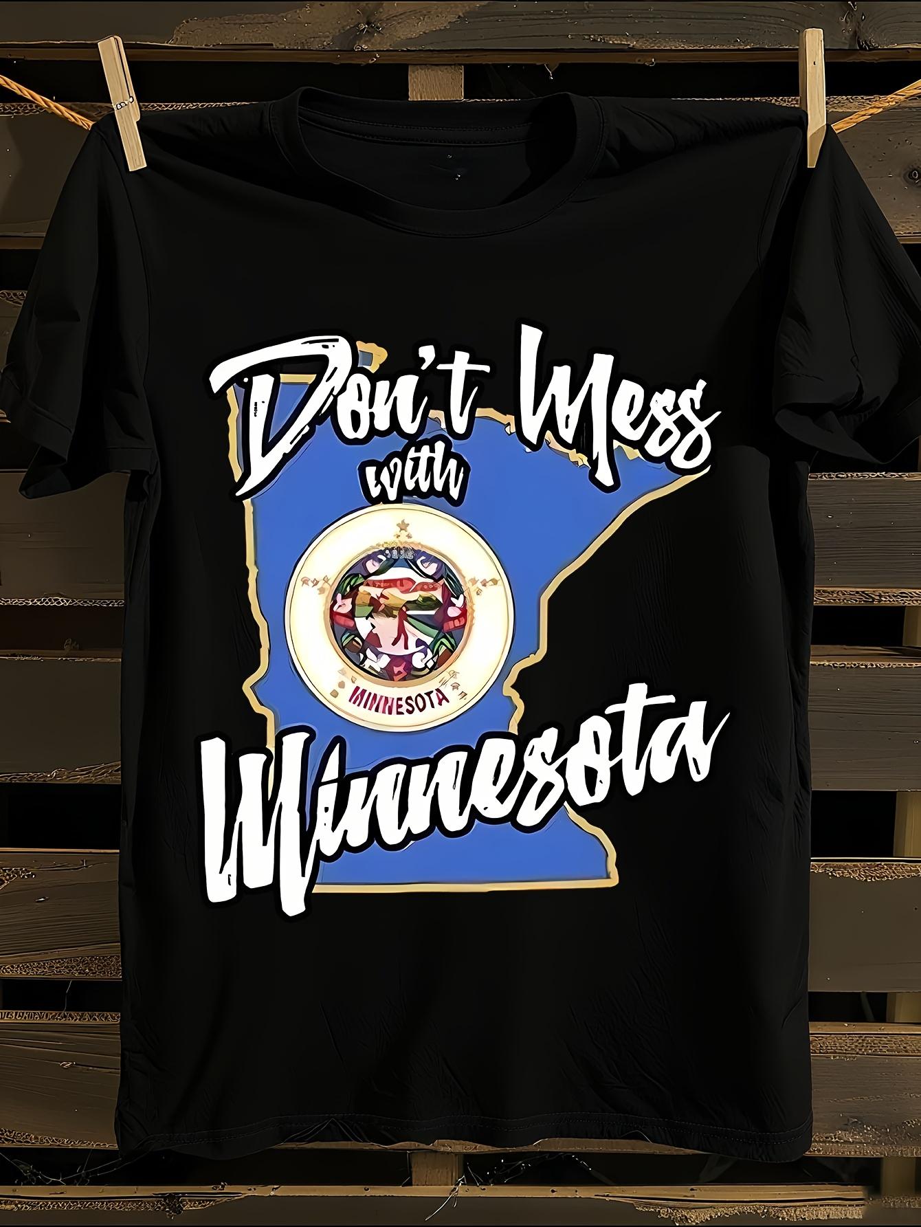 Minnesota State Outline &  Don t Mess with Minnesota  Graphic T-Shirt M