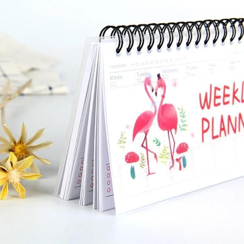 1Pcs Notebook Portable Agenda Diary Journal Weekly Monthly Planner School Supplies Stationary Organizer Schedule Writing Pads
