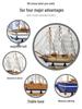 24cm Wooden Sailboat Model Mediterranean Decor