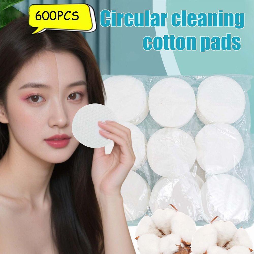 600pcs Soft Disposable Makeup Cotton Wipes Pearl-Textured Facial Puff Cotton Pads  Face Care Tool