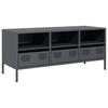 Vidaxl Szafka Rtv, Antracyt, 101,5X39X43,5 Cm, Stal Walcowana Na Zimno