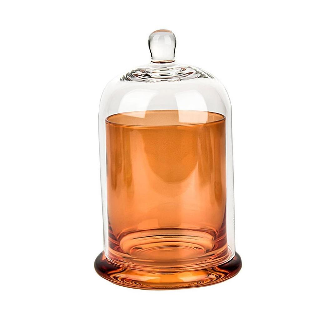 Cloche Glass Dome Candle Holder with Top Handle for Candy Nuts Aroma Stones