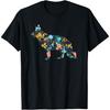 Schäferhund Floral Hunde-Silhouette Damen Grafik T-Shirt