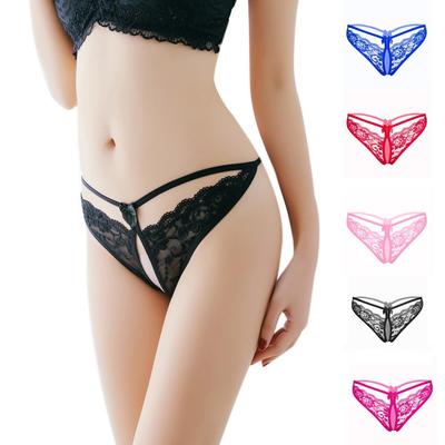 Bragas eróticas, tanga sexy de encaje con palabras, bragas para mujer, ropa interior floral con agujeros para mujer, tanga