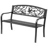 3-Seater Garden Bench Outdoor Garden Bench Rural Chic Style for Balcony Terrace Patio 127 x 60 x 85 cm