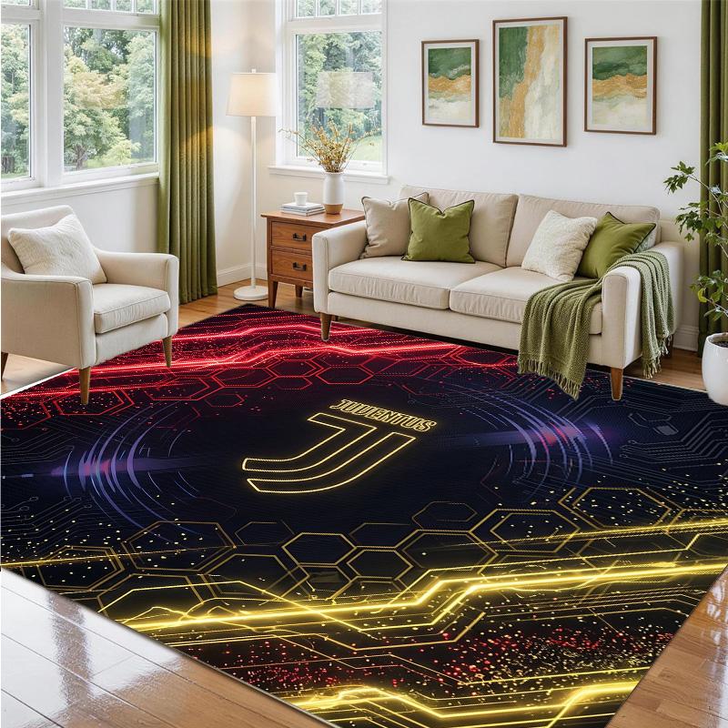 Juventus FC Design Crystal Velvet Rug Soft Decorative Mat for Bedroom Entrance