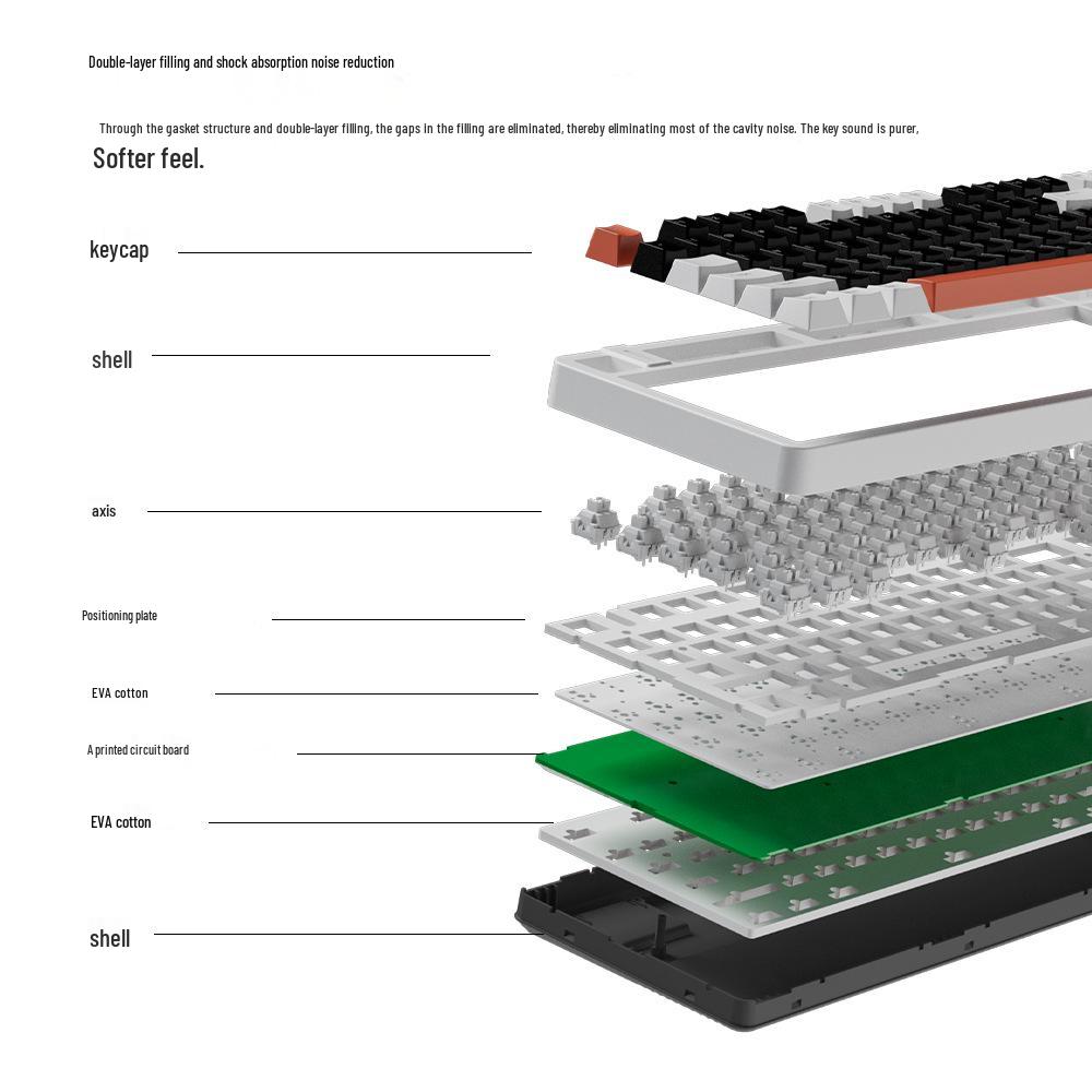 X87 Double Shot Mechanical Gaming Keyboard - Hot-Swappable Tea/Red Switches, 87 Keys, Wired, Backlit, for Office & e-Sports.