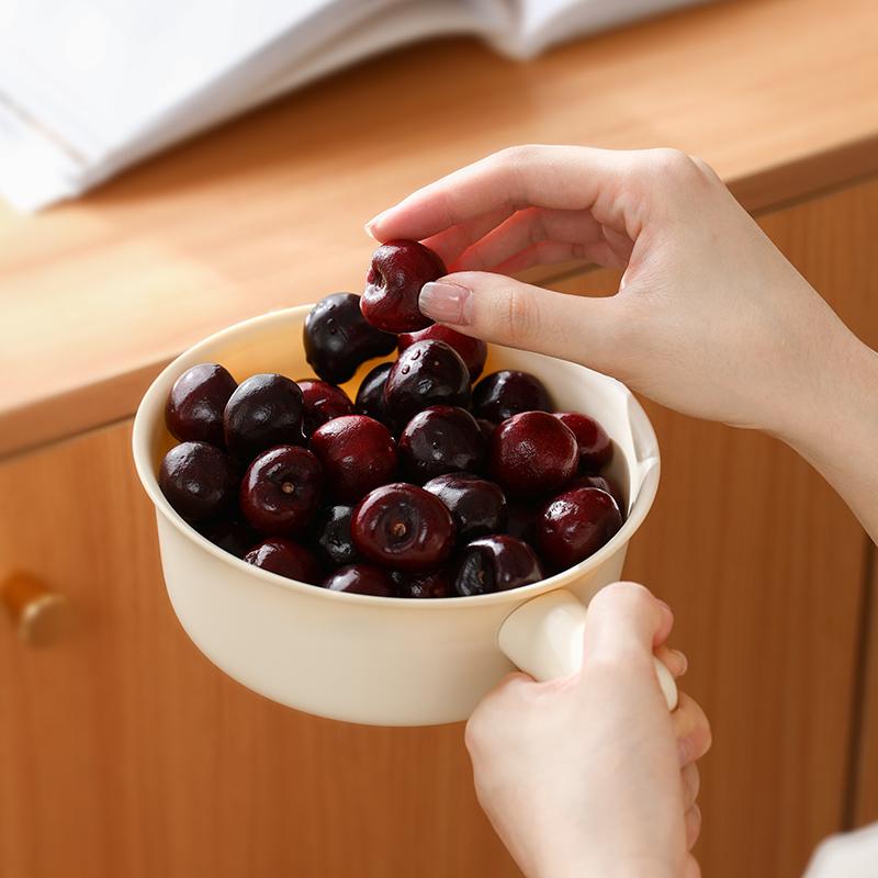 Double-Layer Fruit Washing And Draining Basket Mini Small Washing Basin for Vegetable Food Plastic Fruit Plate Water Ladle