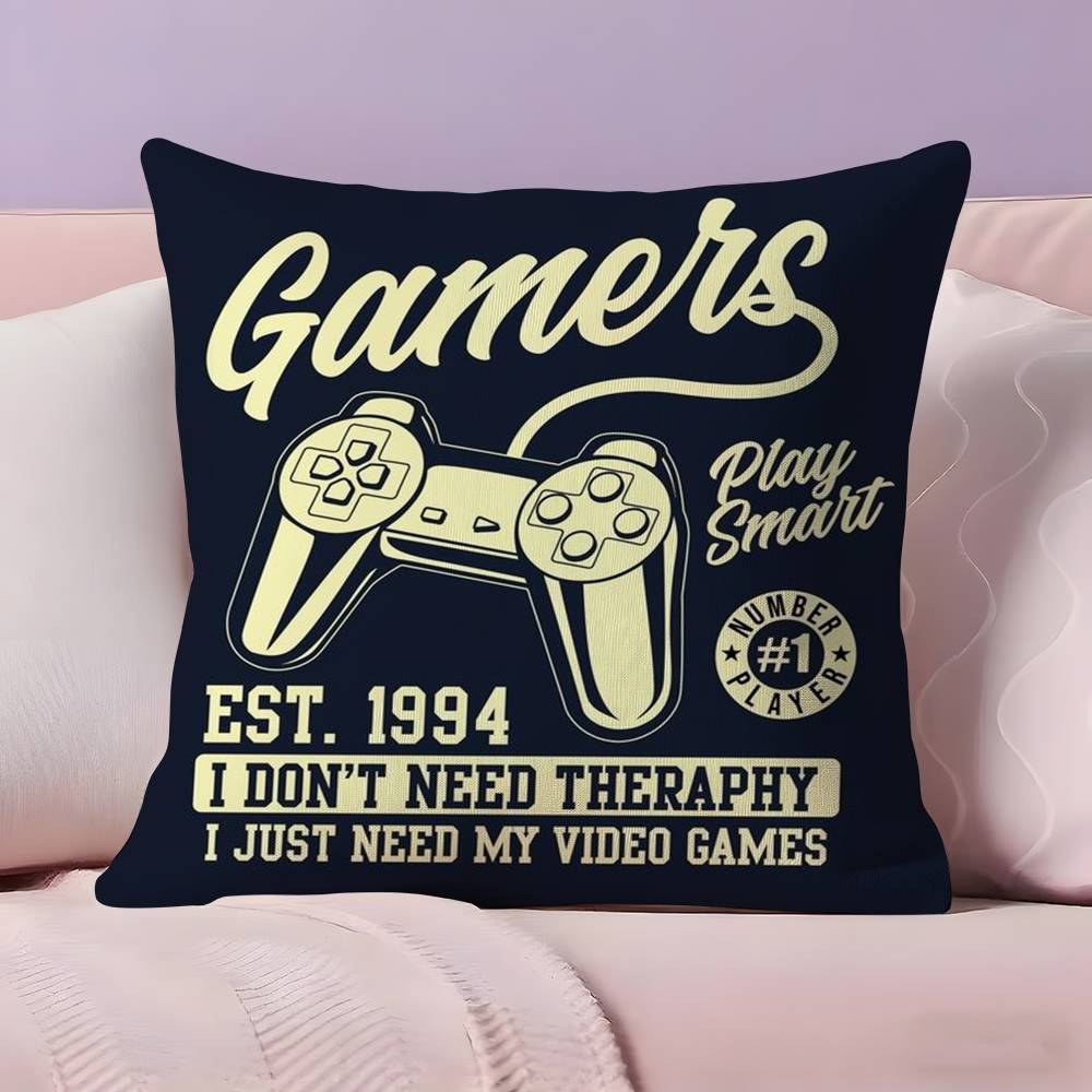 Colorful Graffiti Game Gamepad Pillow Case  Ultra Soft Skin Friendly Fabric Cloud Like Comfort & Concealed Zipper