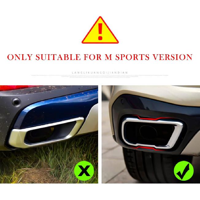 YIWANG Stainless Steel Exterior Accessories Exhaust Muffler Tail Pipe Trim Cover 2pcs For BMW X5 G05 X7 G07 2019-2021 M Sport Version