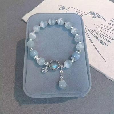 Cat'S Eye Opal  Blue Treasure Star Moonlight Bracelet Women Jewelry Party Accessories