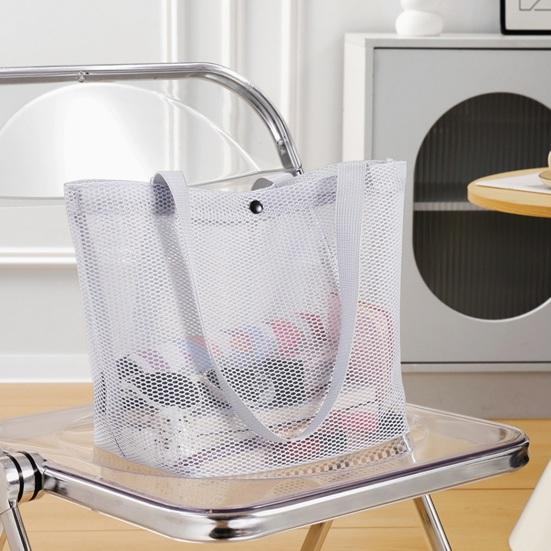 Mesh Beach Bag for Women, Sand-proof Waterproof Large Mesh Tote Bag, Swimming Pool Beach Toy Shoulder Pouch, Travel Vacation Cruise Essentials