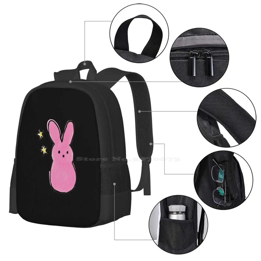 Best Seller Lil Peep Bunny Merchandise Teen College Student Backpack Pattern Design Bags Lil Peep Bunny Stuff Lil Peep Bunny