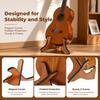 Miwayer Wooden Guitar Floor Stand Light Brown Non-slip Portable String Instrument Stand for Acoustic Classical Electric Guitar and Bass