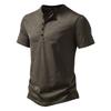 2023 Spring/Summer Men's Bamboo Cotton Henley Polo Tee - Casual Loose Fit, European Size