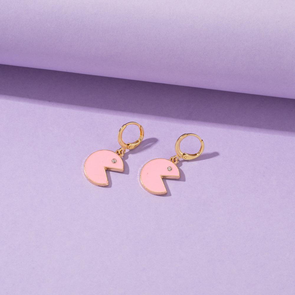 Womens Smiley Alloy Face Earrings Plated Cartoon Design Jewelry Stylish