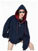 Men's Retro Color-Block Patchwork Hooded Cardigan - Casual Autumn Sweatshirt