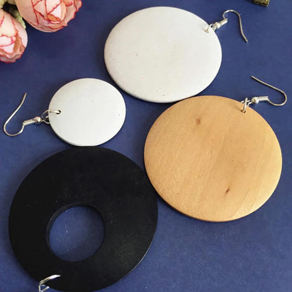 10pcs/20pcs Flat Round Coin Natural Wood 15mm 20mm 25mm 30mm 35mm 40mm 50mm Loose Pendants Beads for DIY Pendant Crafts Jewelry Making Accessories