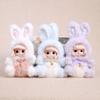 Bunny Hoodie Vinyl Doll Keychain Plush Rabbit Plushie with Bell Cute Backpack Charm And Car Accessory
