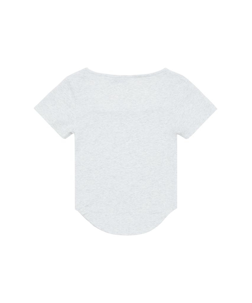 MARDMARD Square Neck Curved Crop T-Shirt - Light Gray